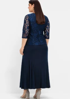 Abendkleid mit Spitze und Mesh