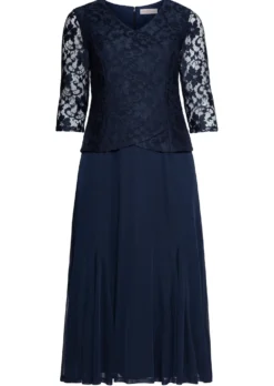 Abendkleid mit Spitze und Mesh