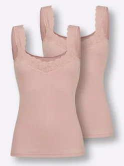 Achselhemd mit floraler Spitze