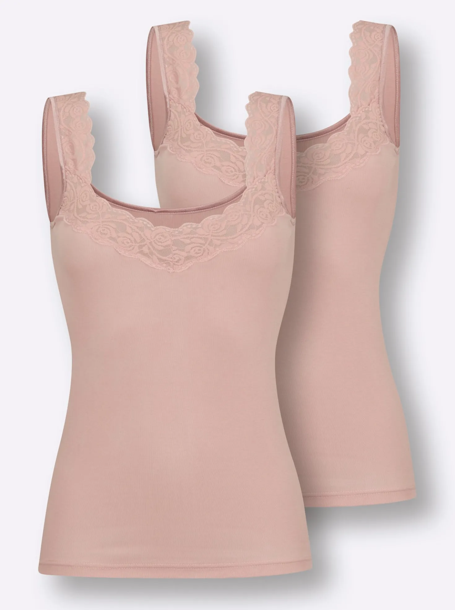 Achselhemd mit floraler Spitze
