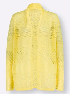 Ajourstrickjacke in langer, offener Form