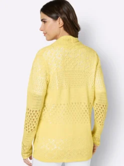 Ajourstrickjacke in langer, offener Form