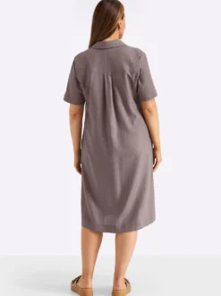 A-Linien-Kleid im Leinen-Mix