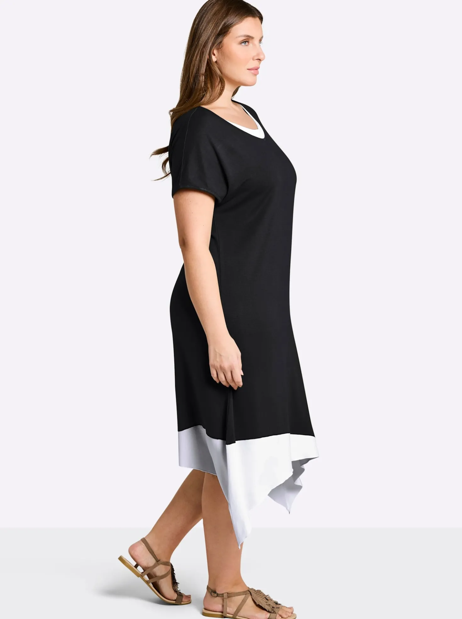 A-Linien-Kleid in 2-in-1-Optik