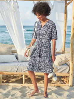 A-Linien-Kleid mit Bindeband