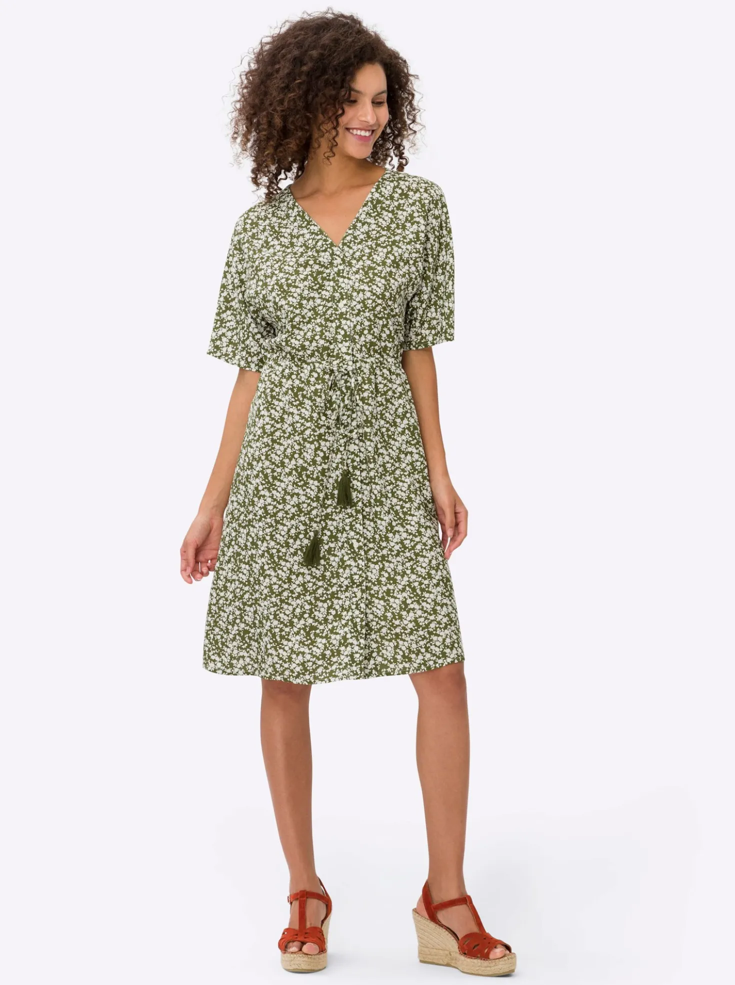 A-Linien-Kleid mit Bindeband