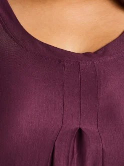 A-Linien-Kleid mit Blätterprint am Saum