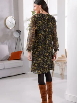 A-Linien-Kleid mit Raffungen vorne