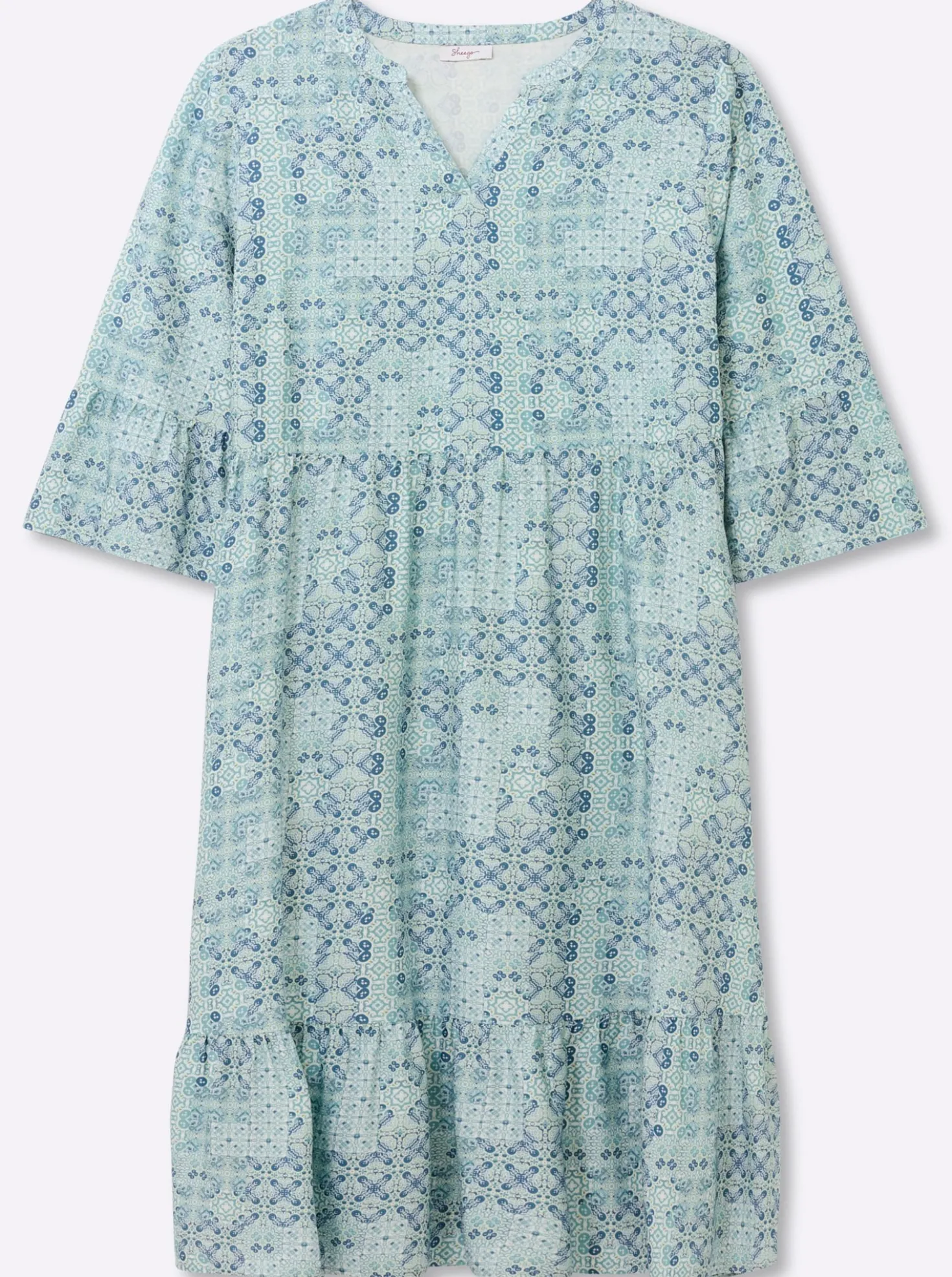 A-Linien-Kleid mit Stufenvolants
