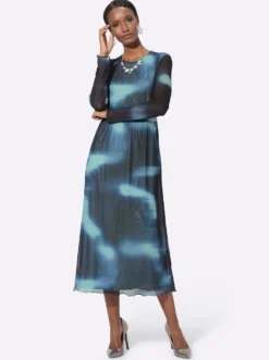 A-Linien-Kleid mit transparenten Ärmeln
