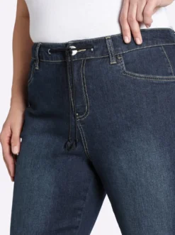 Ankle-Jeans mit Tunnelzug und Kordel
