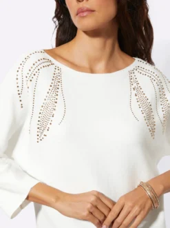 3/4-Arm-Pullover mit Fledermaus-Ärmeln