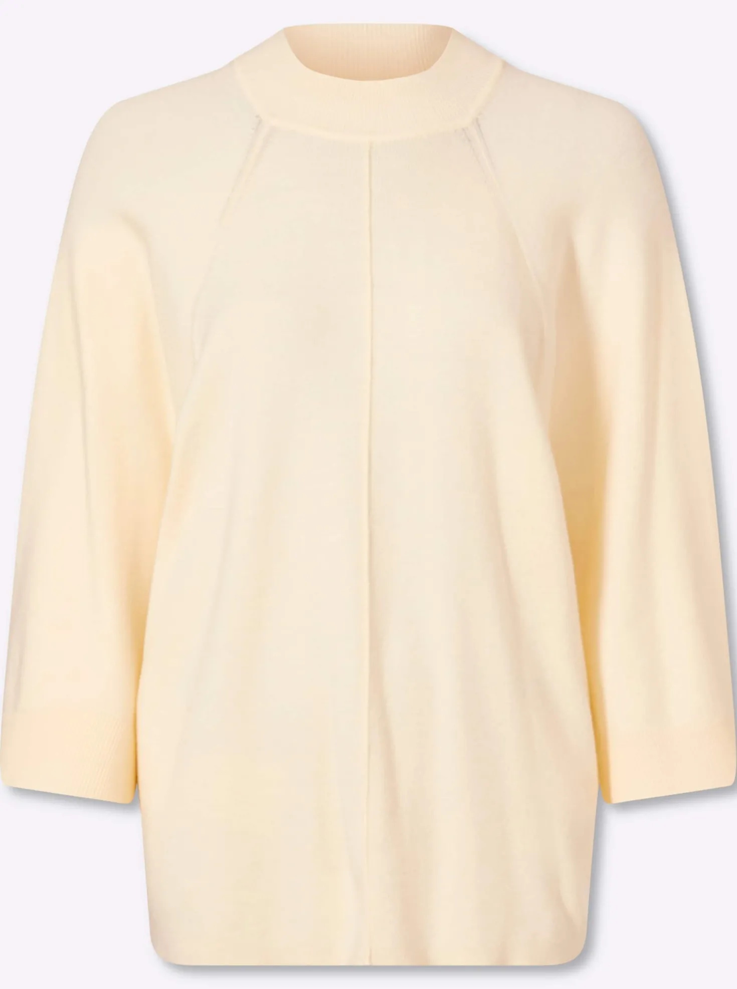 3/4-Arm-Pullover mit Stehkragen