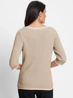 3/4-Arm-Pullover mit Strukturmuster