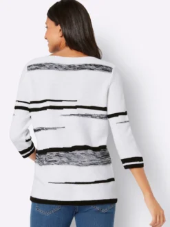 3/4-Arm-Pullover mit U-Boot-Ausschnitt