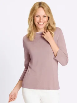 3/4-Arm-Pullover mit U-Boot-Ausschnitt