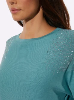 3/4-Arm-Pullover mit Viskose