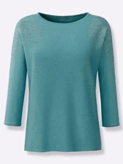 3/4-Arm-Pullover mit Viskose