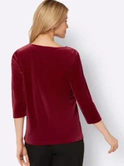 3/4-Arm-Shirt aus Samt