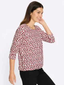 3/4-Arm-Shirt im Herzchen-Muster