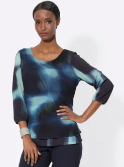 3/4-Arm-Shirt im Lagen-Look
