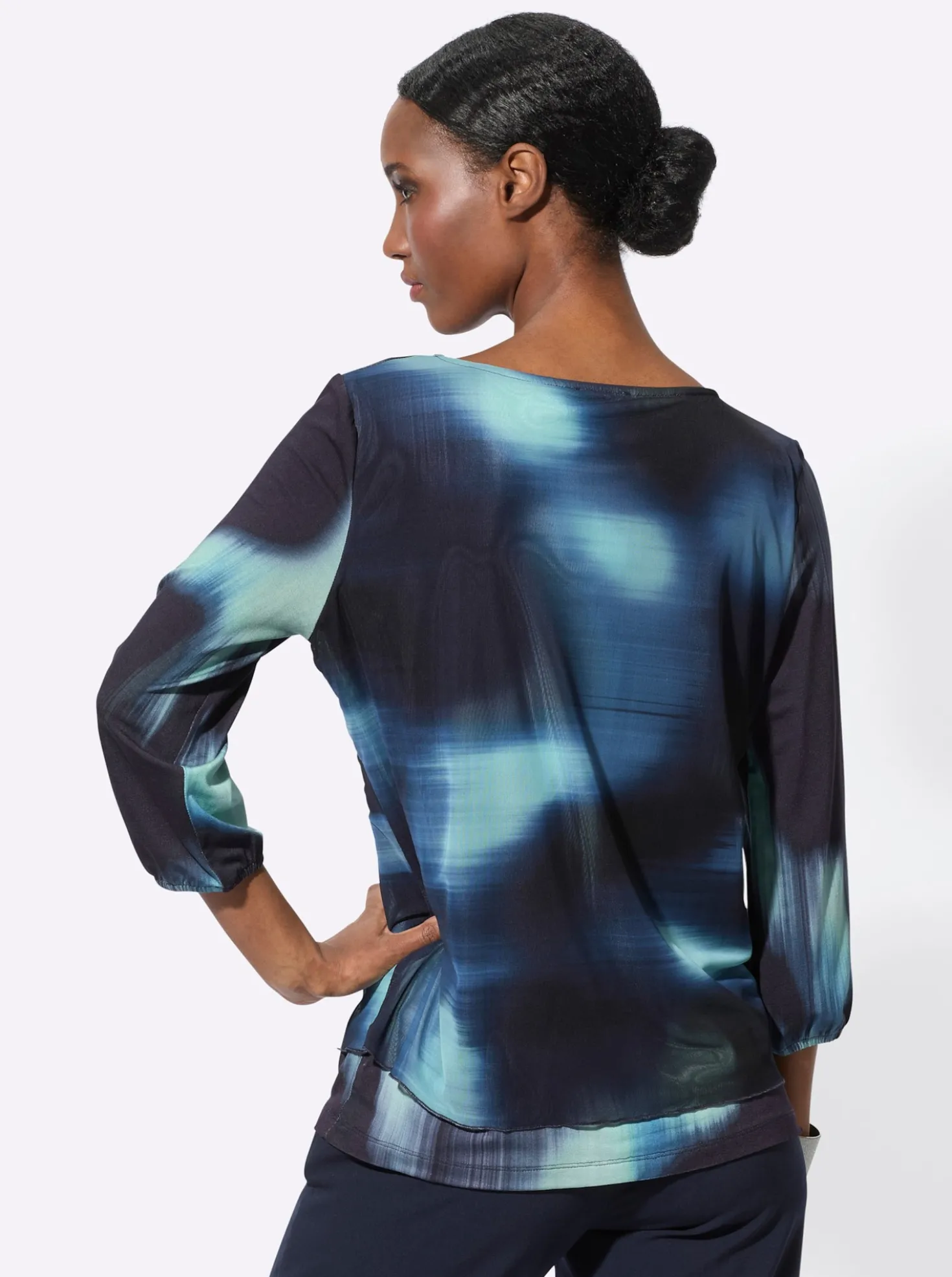 3/4-Arm-Shirt im Lagen-Look