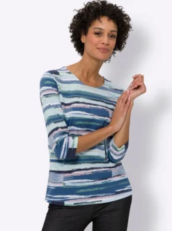3/4-Arm-Shirt im Streifendessin