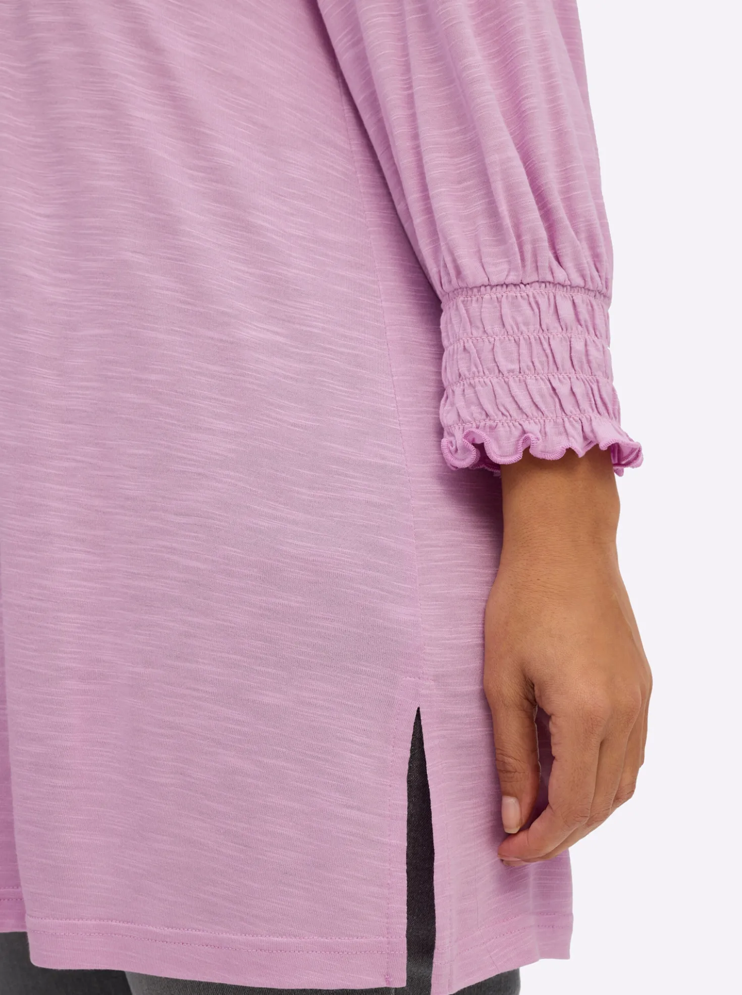 3/4-Arm-Shirt in A-Linie, mit Ballonärmeln