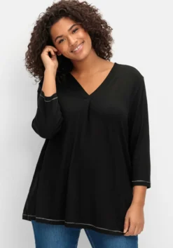 3/4-Arm-Shirt in leichter A-Linie