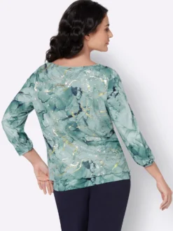 3/4-Arm-Shirt in Mesh-Qualität