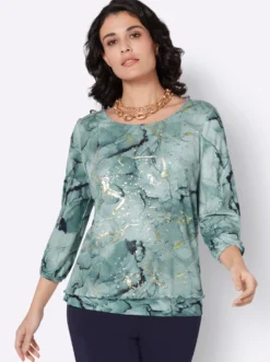 3/4-Arm-Shirt in Mesh-Qualität