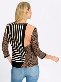 3/4-Arm-Shirt in Patch-Optik