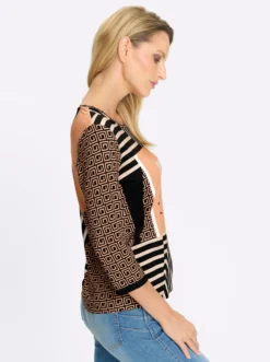3/4-Arm-Shirt in Patch-Optik