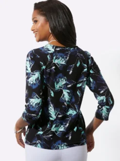 3/4-Arm-Shirt in Viskose-Qualität