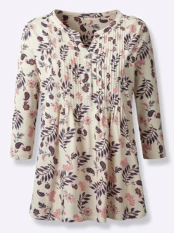 3/4-Arm-Shirt mit abgesteppten Biesen