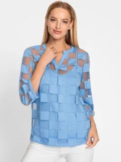 3/4-Arm-Shirt mit Ausbrenner-Optik