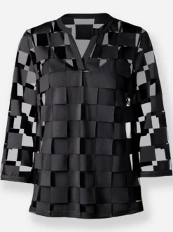 3/4-Arm-Shirt mit Ausbrenner-Optik