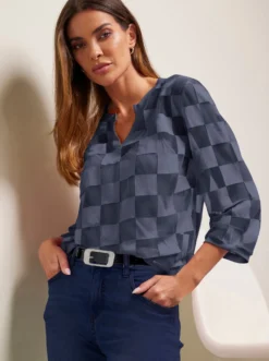 3/4-Arm-Shirt mit Ausbrenner-Optik