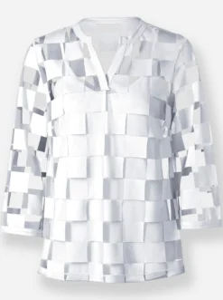 3/4-Arm-Shirt mit Ausbrenner-Optik
