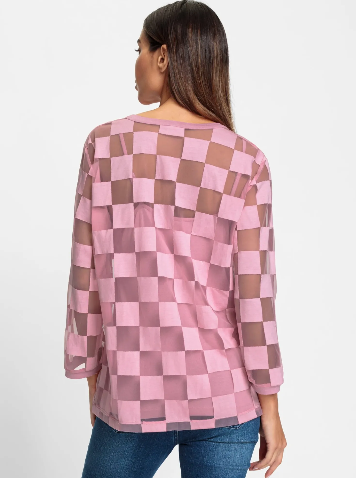 3/4-Arm-Shirt mit Ausbrenner-Optik