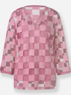 3/4-Arm-Shirt mit Ausbrenner-Optik