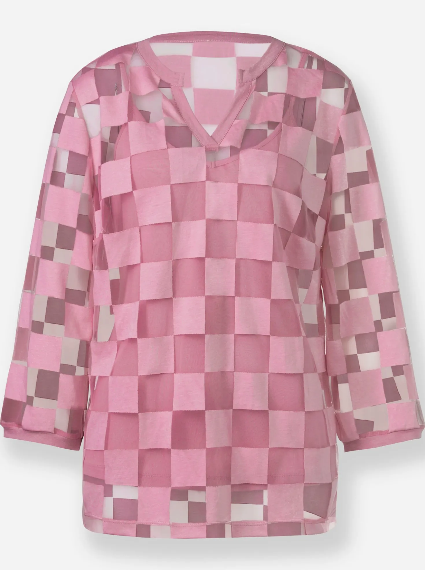 3/4-Arm-Shirt mit Ausbrenner-Optik