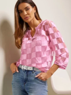 3/4-Arm-Shirt mit Ausbrenner-Optik
