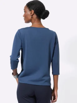 3/4-Arm-Shirt mit Blumen-Applikation