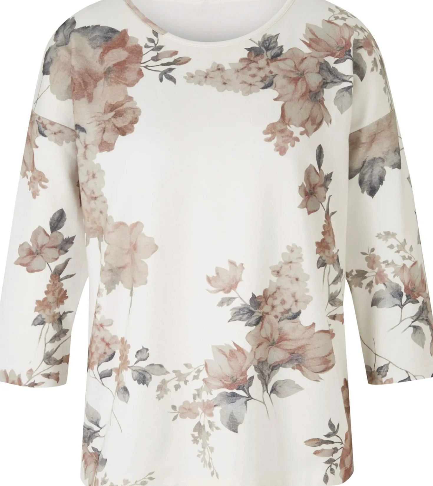3/4-Arm-Shirt mit floralem Druck