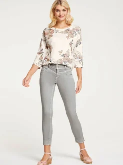 3/4-Arm-Shirt mit floralem Druck