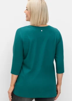 3/4-Arm-Shirt mit geschlitztem Ausschnitt