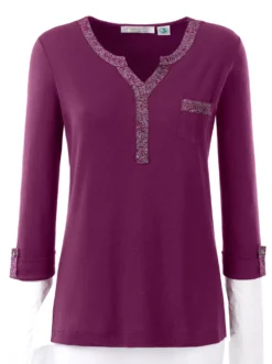 3/4-Arm-Shirt mit Glitzer-Details