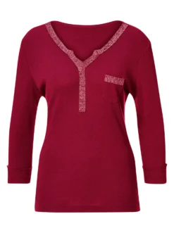 3/4-Arm-Shirt mit Glitzer-Details