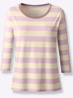3/4-Arm-Shirt mit Glitzergarn-Details